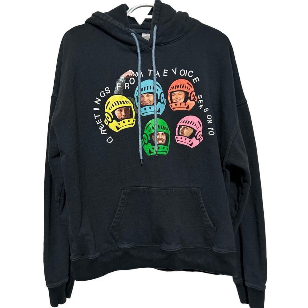Voice Greetings From The Voice Season 10 Black Thick Astronaut Hoodie Size XL
